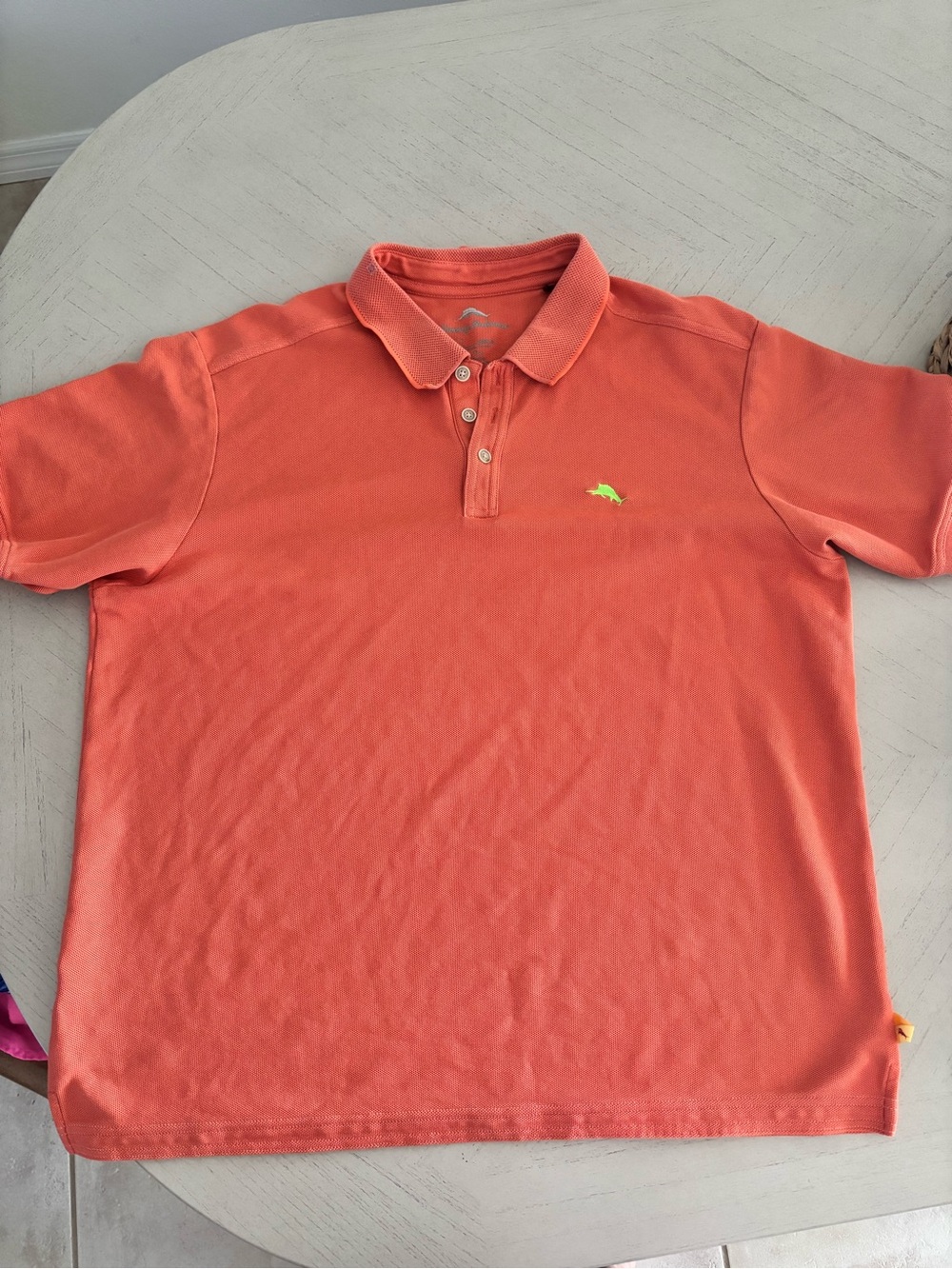 Tommy Bahama Men's Coral Polo Shirt with Contrast Logo